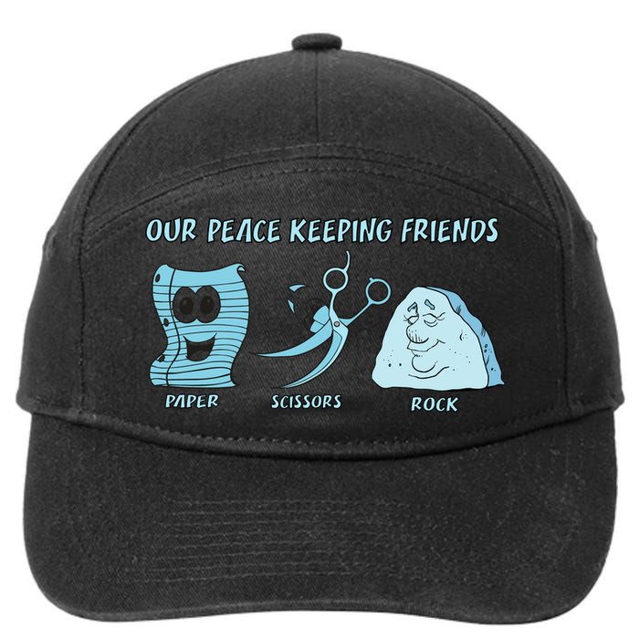 Keeping Friends Scissors Paper Rock 7-Panel Snapback Hat
