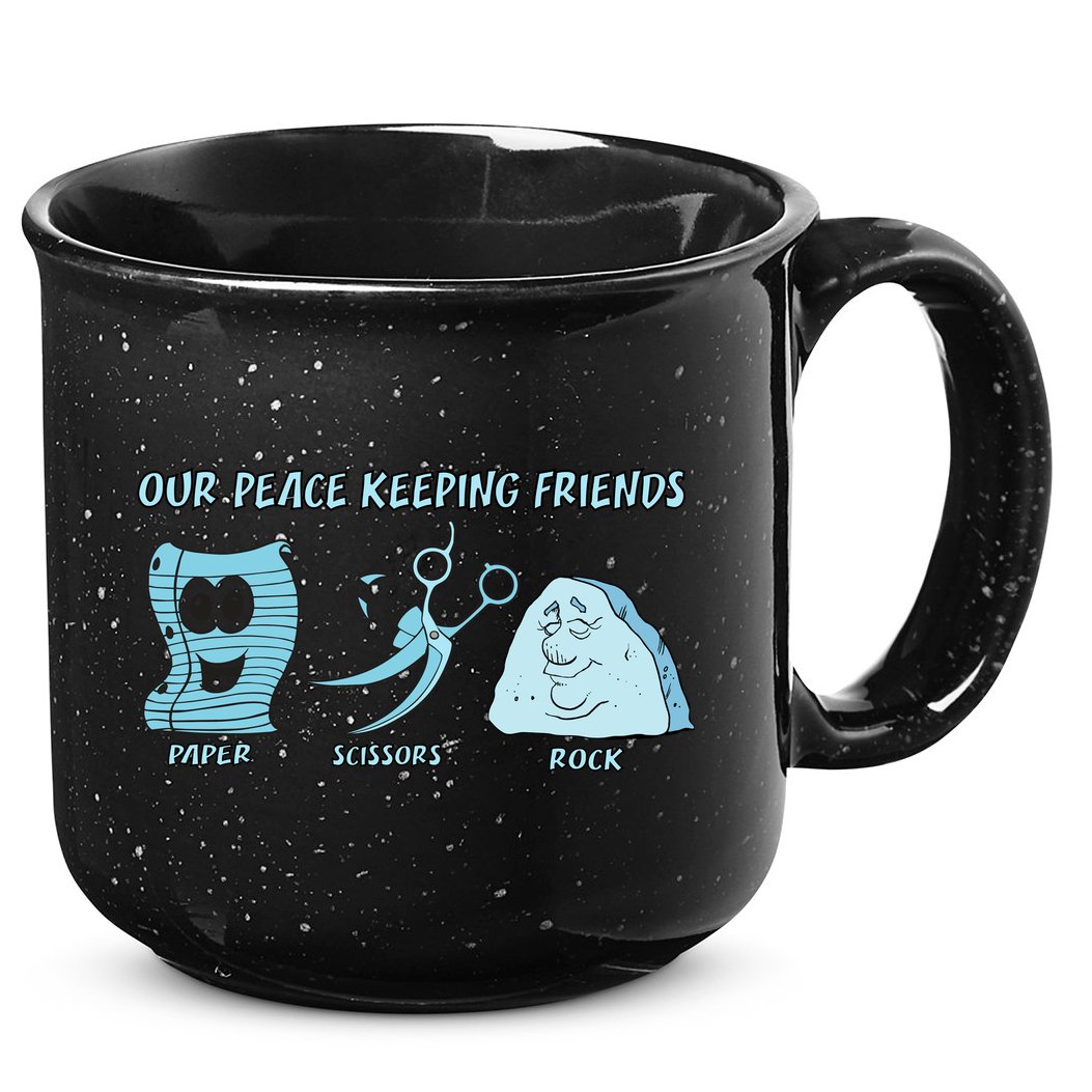 Keeping Friends Scissors Paper Rock 15oz Campfire Ceramic Mug