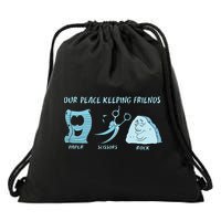 Keeping Friends Scissors Paper Rock Drawstring Bag