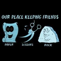 Keeping Friends Scissors Paper Rock Drawstring Bag