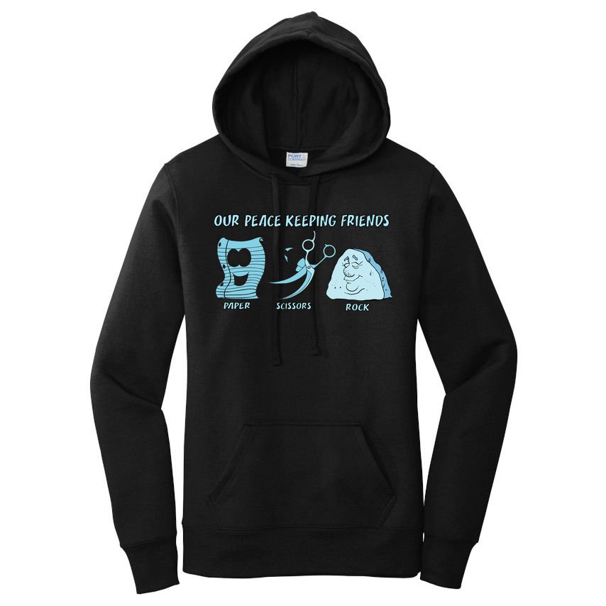 Keeping Friends Scissors Paper Rock Women's Pullover Hoodie