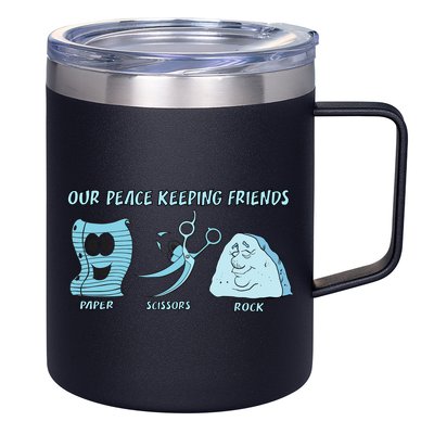 Keeping Friends Scissors Paper Rock 12oz Stainless Steel Coffee Mug