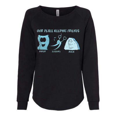 Keeping Friends Scissors Paper Rock Womens California Wash Sweatshirt