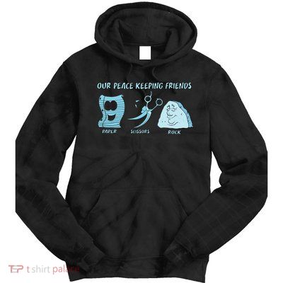 Keeping Friends Scissors Paper Rock Tie Dye Hoodie