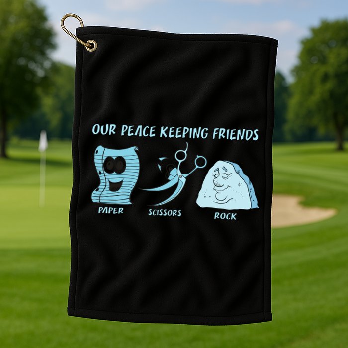 Keeping Friends Scissors Paper Rock Golf Towel