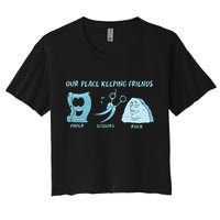 Keeping Friends Scissors Paper Rock Women's Crop Top Tee