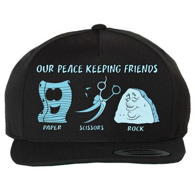 Keeping Friends Scissors Paper Rock Wool Snapback Cap