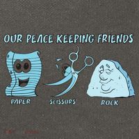 Keeping Friends Scissors Paper Rock Cotton Canvas Backpack