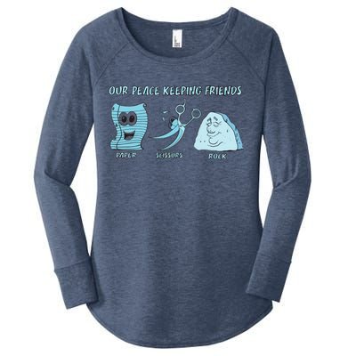 Keeping Friends Scissors Paper Rock Women's Perfect Tri Tunic Long Sleeve Shirt