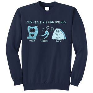 Keeping Friends Scissors Paper Rock Tall Sweatshirt