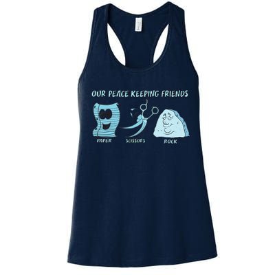 Keeping Friends Scissors Paper Rock Women's Racerback Tank