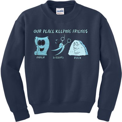 Keeping Friends Scissors Paper Rock Kids Sweatshirt