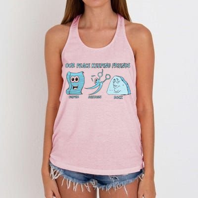 Keeping Friends Scissors Paper Rock Women's Knotted Racerback Tank