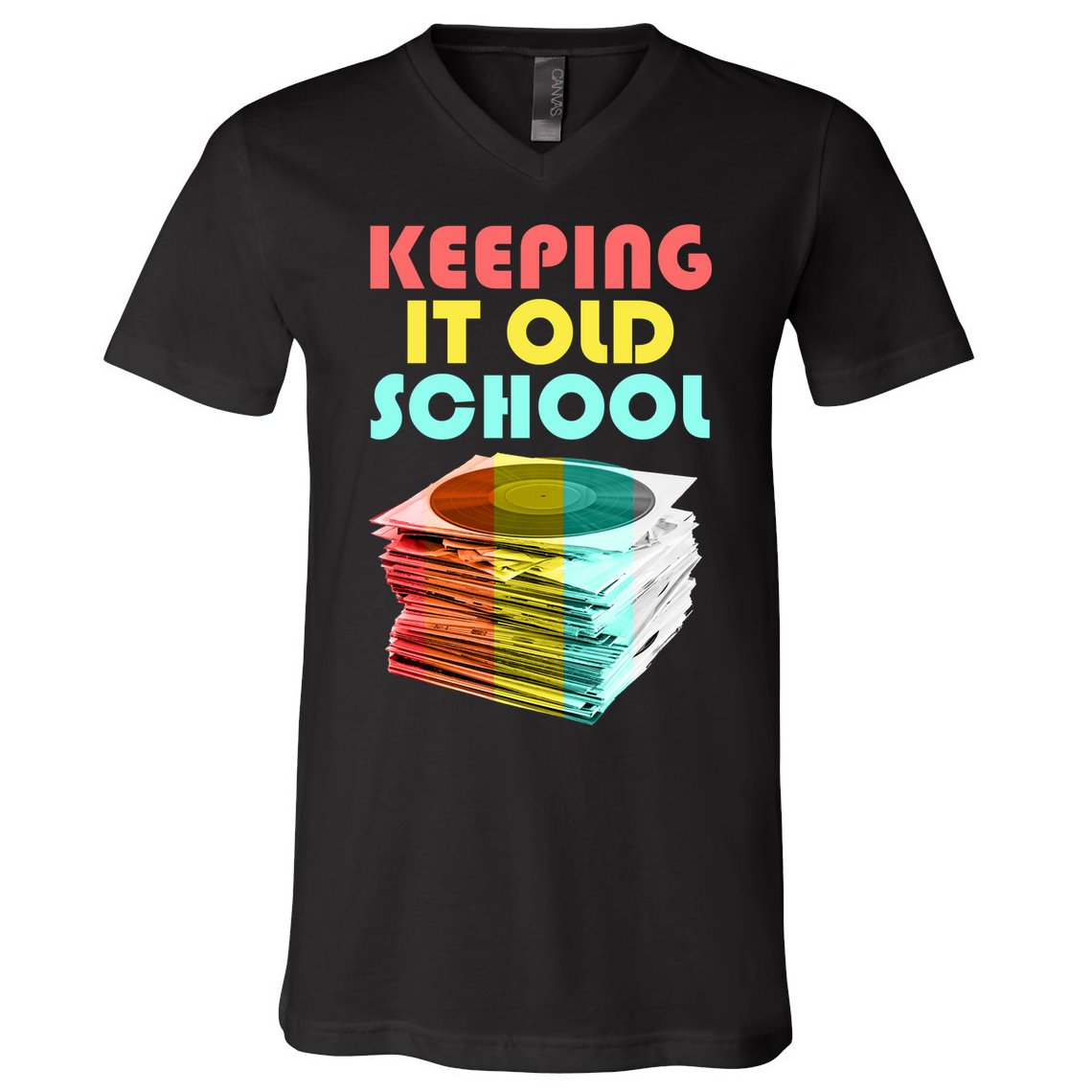 Keeping It Old School Vintage Records V-Neck T-Shirt