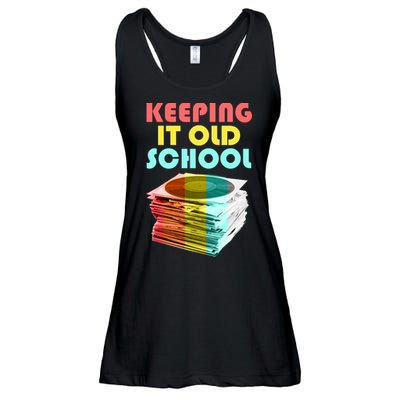 Keeping It Old School Vintage Records Ladies Essential Flowy Tank