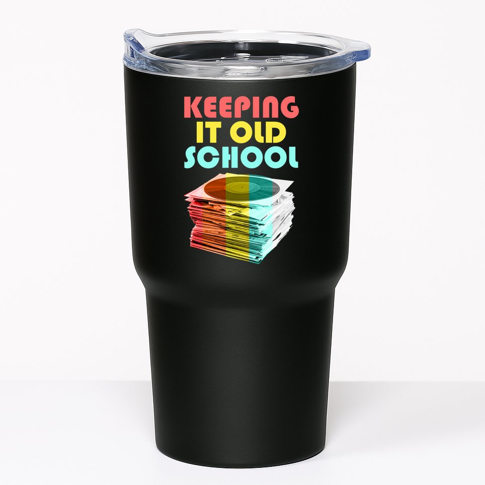 Keeping It Old School Vintage Records Tumbler