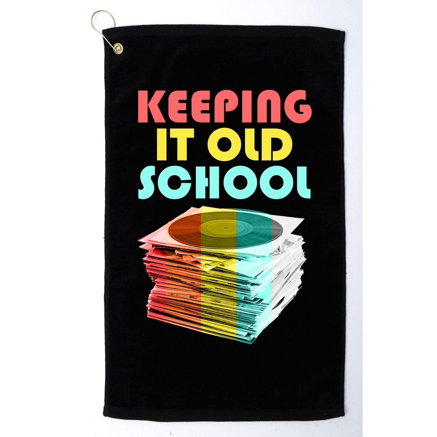 Keeping It Old School Vintage Records Golf Towel