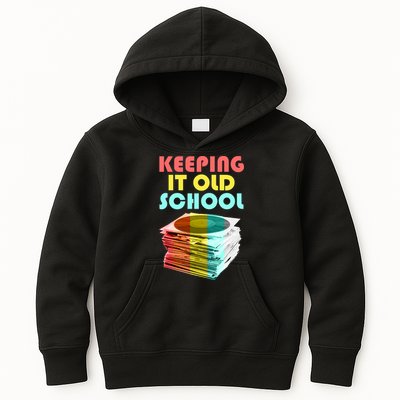 Keeping It Old School Vintage Records Kids Hoodie