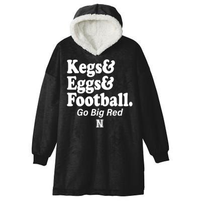 Kegs Eggs & Football Funny Red Hooded Wearable Blanket