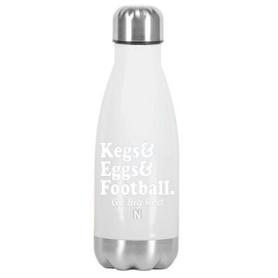 Kegs Eggs & Football Funny Red Stainless Steel Insulated Water Bottle