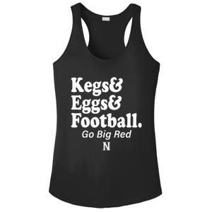 Kegs Eggs & Football Funny Red Ladies PosiCharge Competitor Racerback Tank