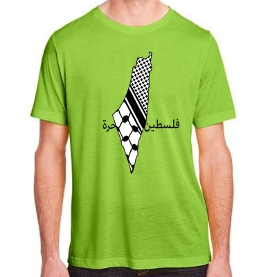 Keffiyeh Scarf Palestine Map Arabic Free Palestine Adult ChromaSoft Performance T-Shirt