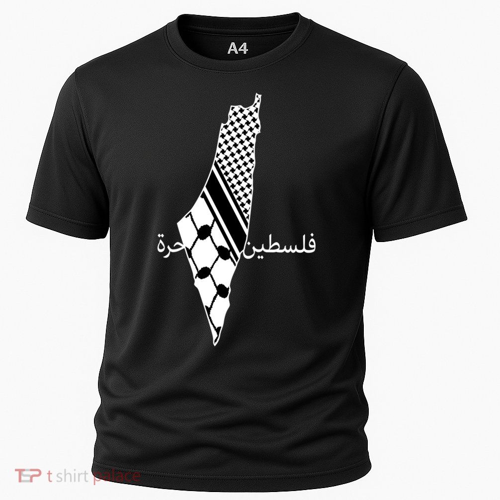 Keffiyeh Scarf Palestine Map Arabic Free Palestine Performance Shirt