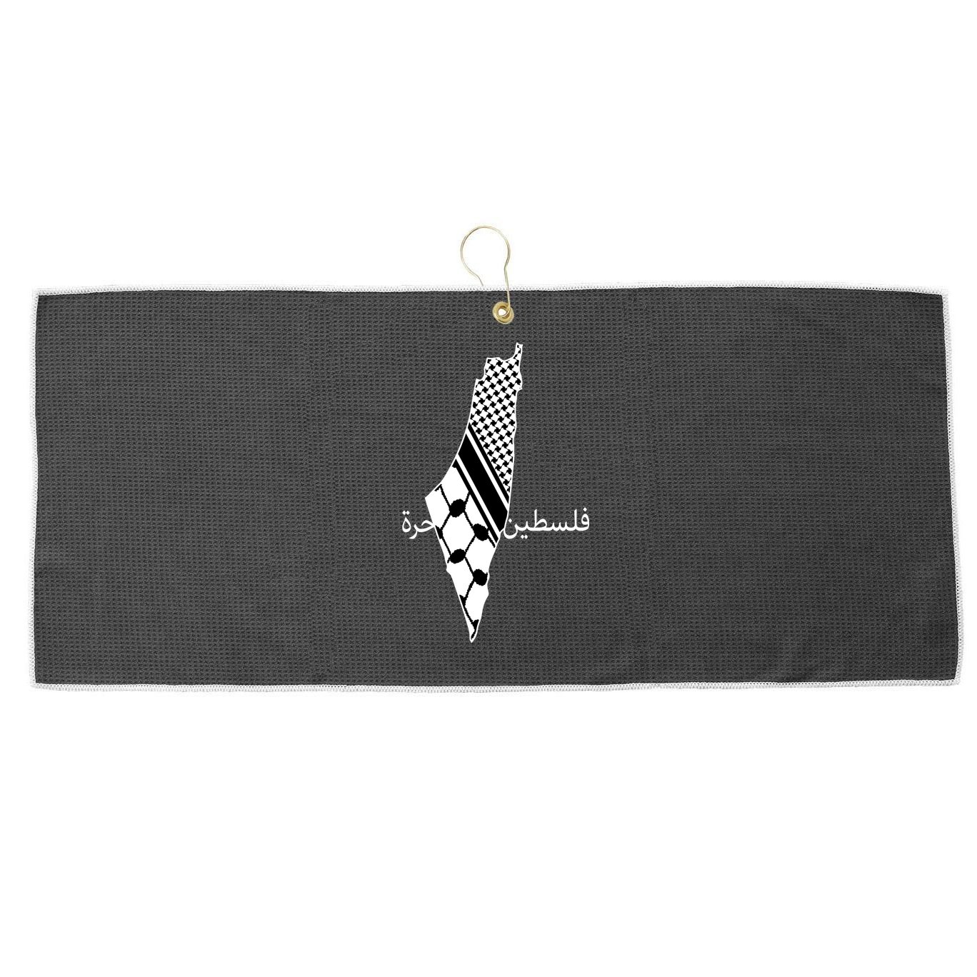 Keffiyeh Scarf Palestine Map Arabic Free Palestine Large Microfiber Waffle Golf Towel