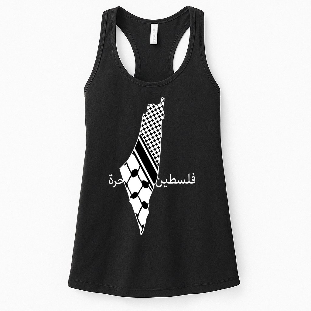 Keffiyeh Scarf Palestine Map Arabic Free Palestine Womens Tank Top