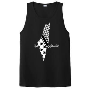 Keffiyeh Scarf Palestine Map Arabic Free Palestine PosiCharge Competitor Tank