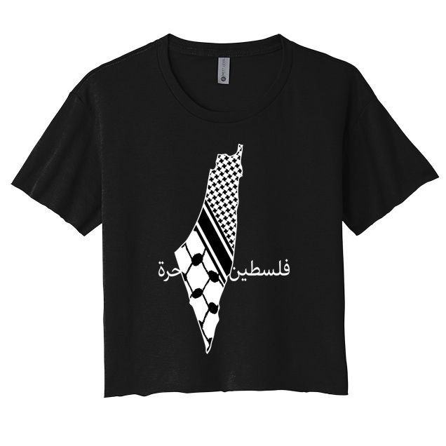 Keffiyeh Scarf Palestine Map Arabic Free Palestine Crop Top
