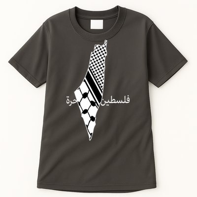 Keffiyeh Scarf Palestine Map Arabic Free Palestine Tall T-Shirt