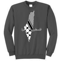 Keffiyeh Scarf Palestine Map Arabic Free Palestine Tall Sweatshirt