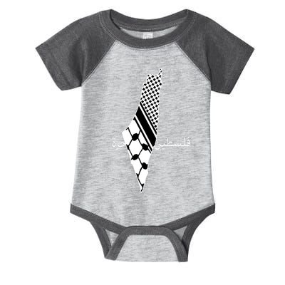 Keffiyeh Scarf Palestine Map Arabic Free Palestine Infant Baby Jersey Bodysuit