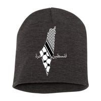 Keffiyeh Scarf Palestine Map Arabic Free Palestine Short Acrylic Beanie