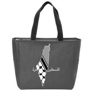 Keffiyeh Scarf Palestine Map Arabic Free Palestine Zip Tote Bag