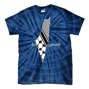 Keffiyeh Scarf Palestine Map Arabic Free Palestine Tie-Dye T-Shirt