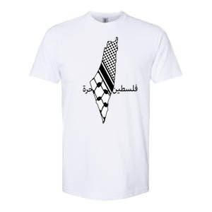 Keffiyeh Scarf Palestine Map Arabic Free Palestine Softstyle CVC T-Shirt