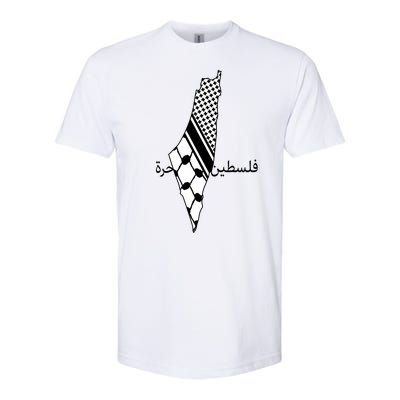 Keffiyeh Scarf Palestine Map Arabic Free Palestine Softstyle CVC T-Shirt