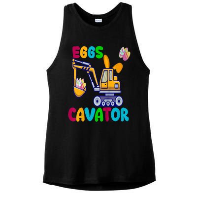 kid EggsCavator Happy Easter Funny Excavator Hunting Egg kid Ladies PosiCharge Tri-Blend Wicking Tank