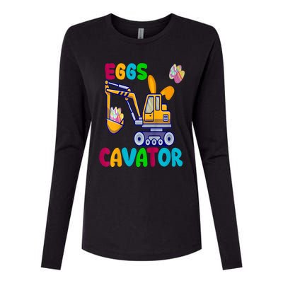 kid EggsCavator Happy Easter Funny Excavator Hunting Egg kid Womens Cotton Relaxed Long Sleeve T-Shirt