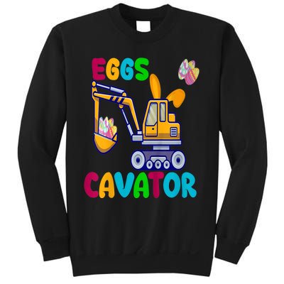 kid EggsCavator Happy Easter Funny Excavator Hunting Egg kid Sweatshirt