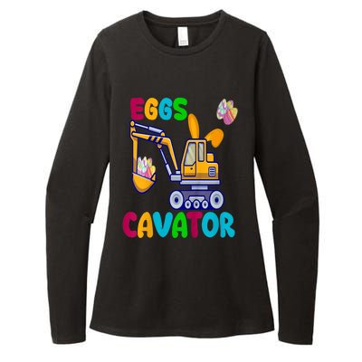 kid EggsCavator Happy Easter Funny Excavator Hunting Egg kid Womens CVC Long Sleeve Shirt