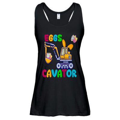 kid EggsCavator Happy Easter Funny Excavator Hunting Egg kid Ladies Essential Flowy Tank