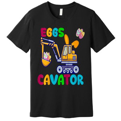 kid EggsCavator Happy Easter Funny Excavator Hunting Egg kid Premium T-Shirt