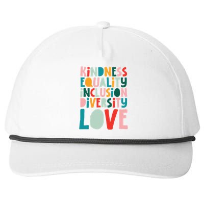 Kindness Equality Inclusion Diversity Love Teachers Groovy Snapback Five-Panel Rope Hat