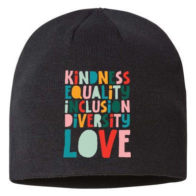 Kindness Equality Inclusion Diversity Love Teachers Groovy Sustainable Beanie