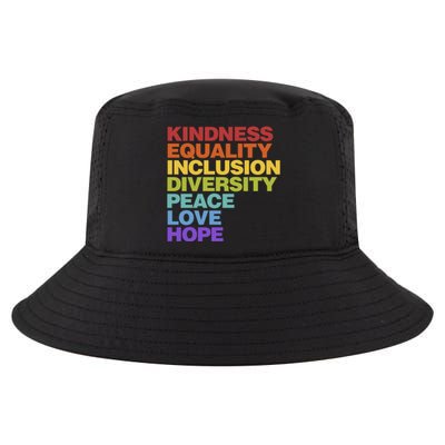 Kindness Equality Inclusion Diversity Peace Love Hope Gift Cool Comfort Performance Bucket Hat