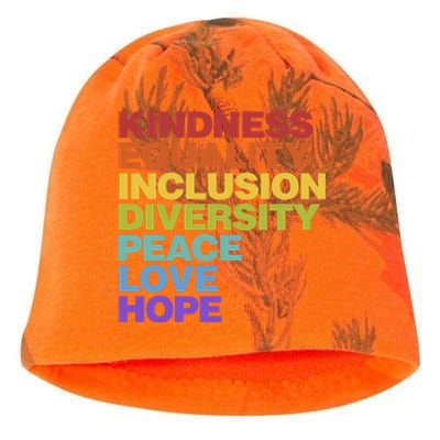 Kindness Equality Inclusion Diversity Peace Love Hope Gift Kati - Camo Knit Beanie