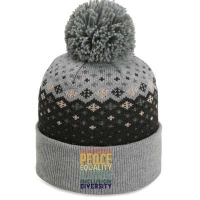 Kindness Equality Inclusion Peace Love Diversity Vintage Gift The Baniff Cuffed Pom Beanie